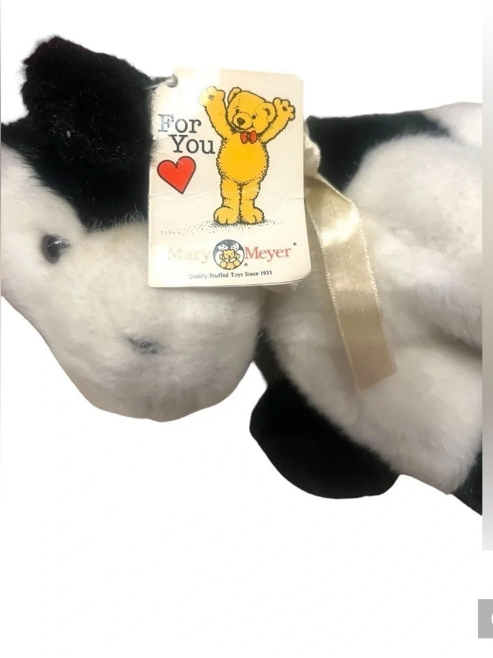 Mary Meyer ALFALFA 1991 Plush Black & White Cow 9”